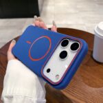 Color Blocking Lens Frame Thin Circle Magnetic Phone Case