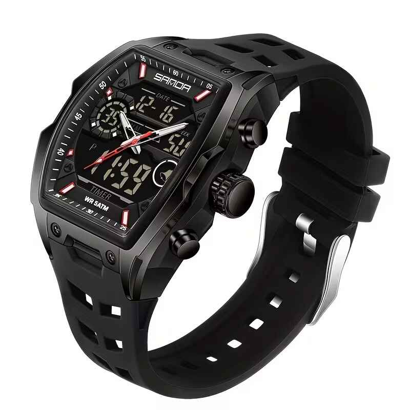 Dual Display Digital Mens Quartz Wristwatches