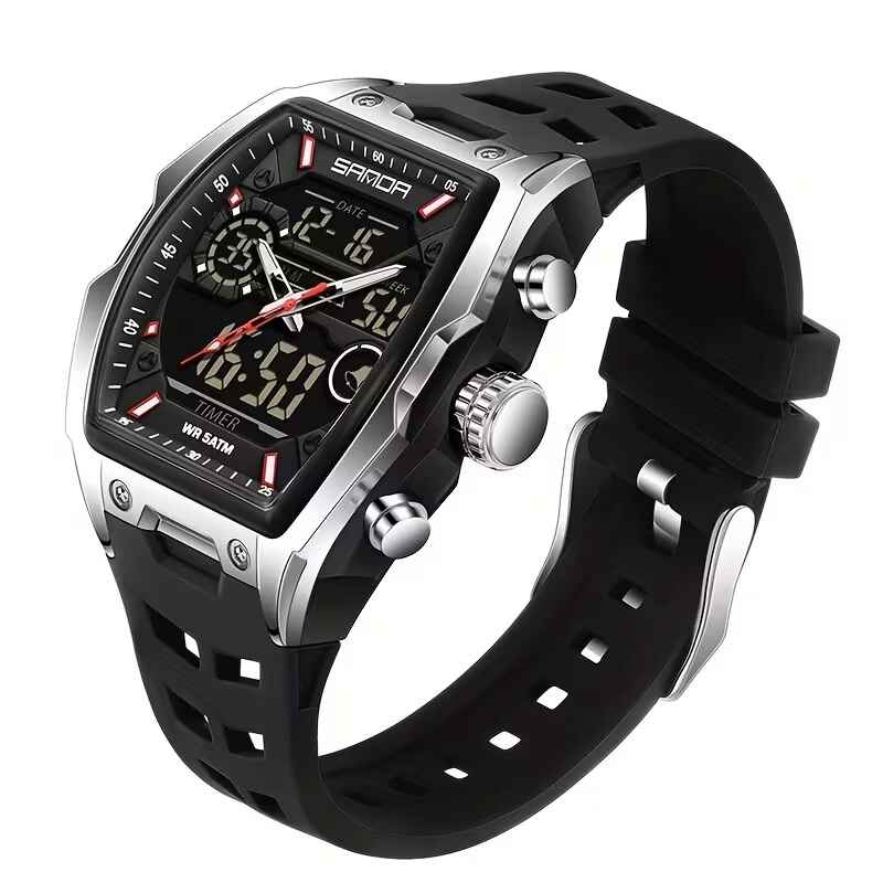 Dual Display Digital Mens Quartz Wristwatches