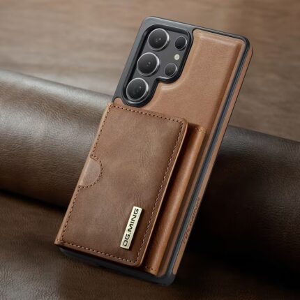 Magnetic 2in 1 Faux Leather Wallet Multi-Card Slot Wireless Charging Holder Phone Case