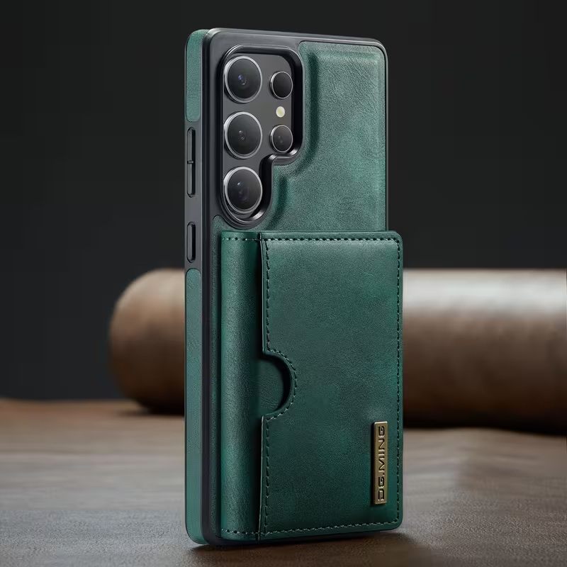 Magnetic 2in 1 Faux Leather Wallet Multi-Card Slot Wireless Charging Holder Phone Case