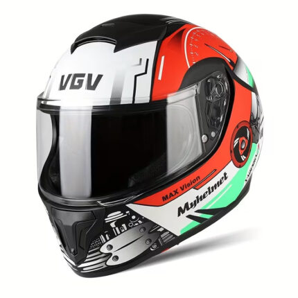 Vgv L02 Astro Black Retro Full Face Motorcycle Helmet