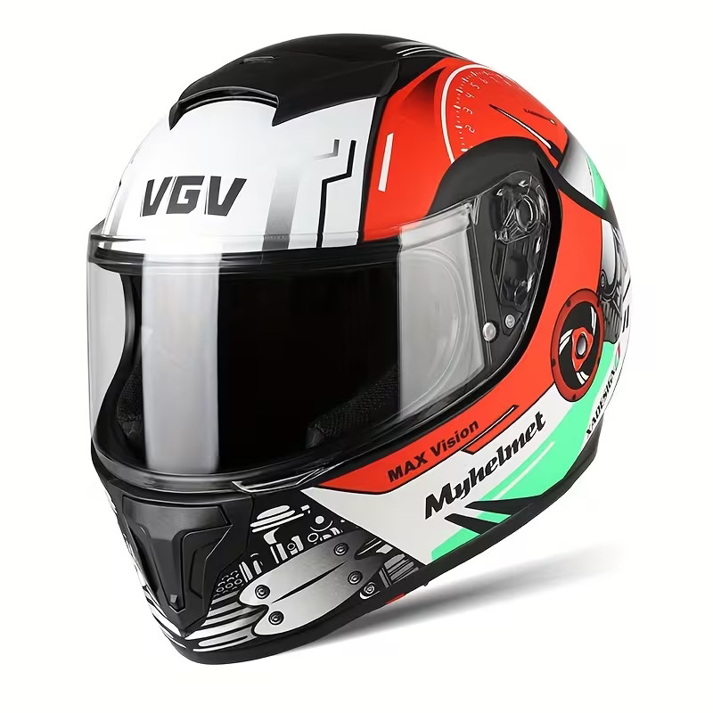Vgv L02 Astro Black Retro Full Face Motorcycle Helmet